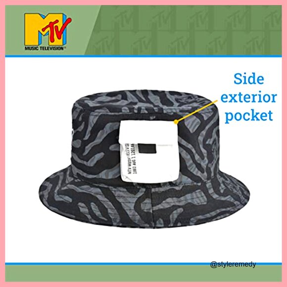 Checkered Logo Bucket Hat, Packable Travel Hat, Wide Brim Summer Hat main image 7